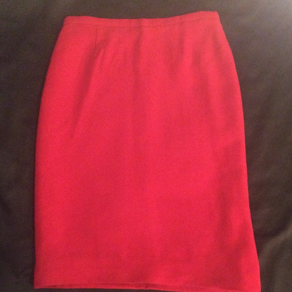 Badgley Mischka Red Silk Pencil Skirt NWT